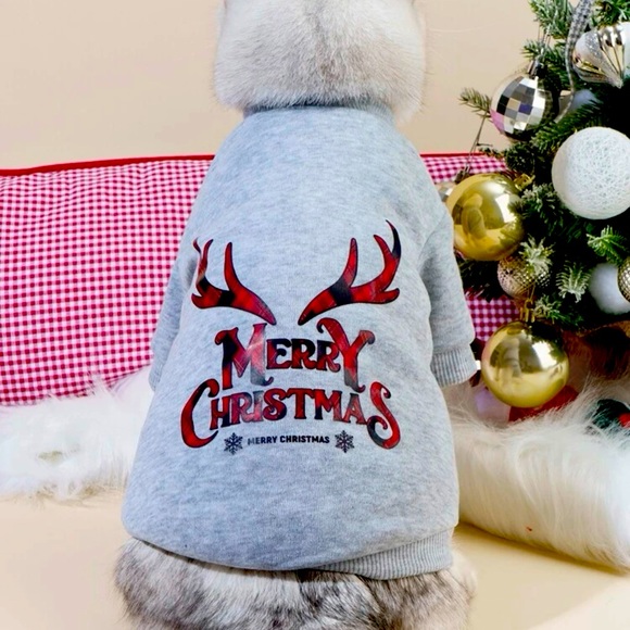 no brand Other - Merry Christmas plaid cat/dog sweater M